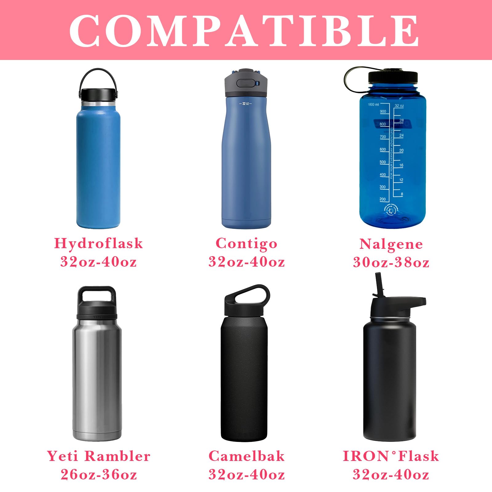 Linkidea Water Bottle Carrier with Strap Compatible with YETI Rambler Bottle 18oz/26oz, Owala FreeSip 24oz/32oz - Image 4