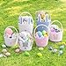 CubesLand Blue Easter Baskets for Easter Eggs Hunt, Boys Easter Basket Lovely Bunny Basket Colorful Woven Basket First Easter Gifts for Boys Babies Kids Children 9.8 x 7.8 x 7.8”