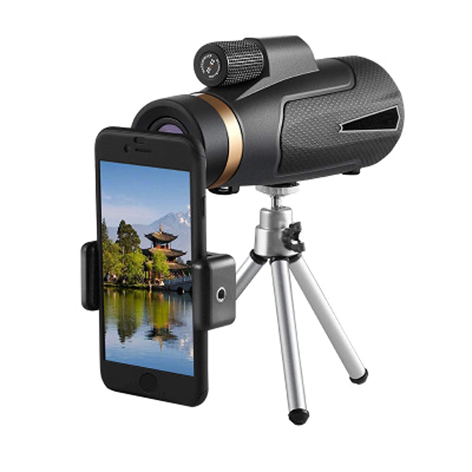 LYGXWJFC Lornetka ze smartfonem Holde 12x50 High Monocular Scope i przenośna luneta dla dorosłych Obserwacja ptaków Hun