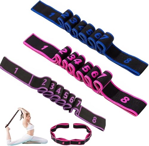 Bandas de resistencia de fitness con asas, banda de resistencia para ejercicios de estiramiento y yoga, ejercicio de tirador de moda, bandas 3