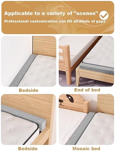 Miniatura 4 de QCLUEU Relleno de espacio para cama, colchón para cama individualdobleking, esponja 45D de alta densidad, funda extraíble y lavable, relleno