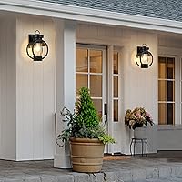 Vista 8 de Lámpara de pared industrial con sensor de atardecer a amanecer, moderna lámpara de pared exterior impermeable, lámpara de pared exterior negra mate