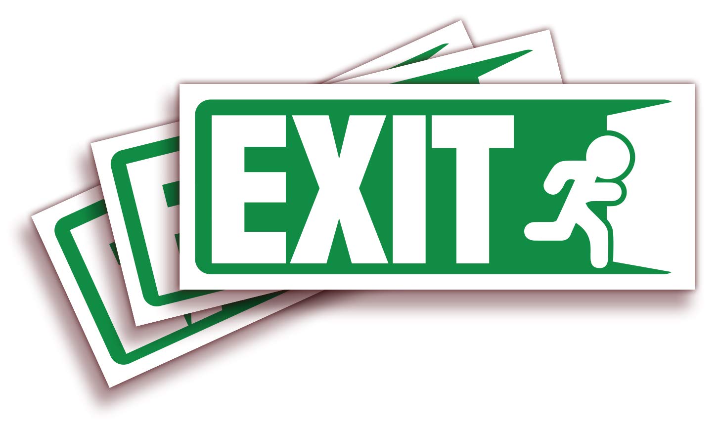 Snapklik.com : iSYFIX Exit Signs Stickers 3 Pack 10x4 Inch Premium Self ...