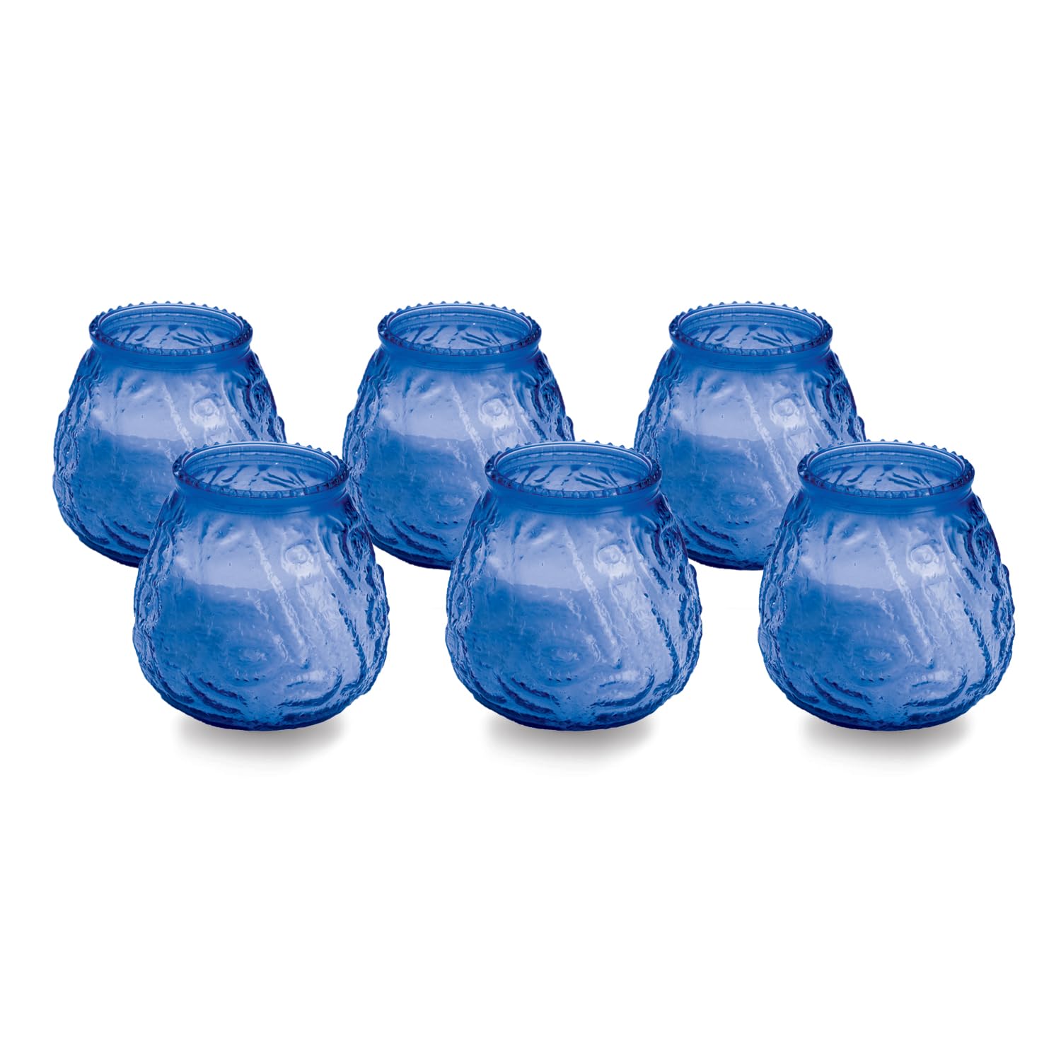 Sterno Euro-Venetian Wax Candle Pack - Decorative Candles for Centerpieces, Candle Set with Colorful Glass Candle Holder - Long Lasting Candles, Burns