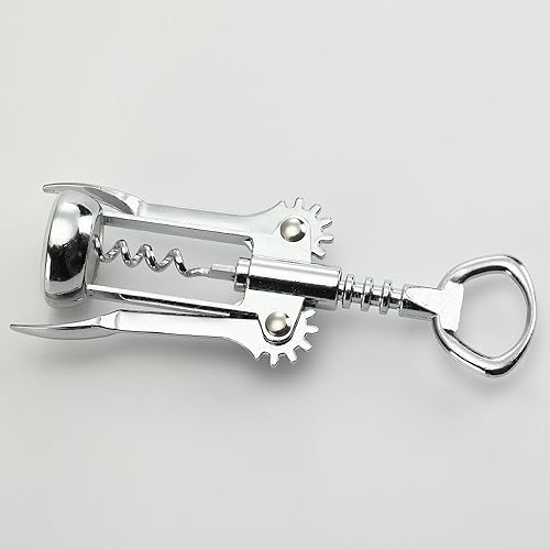 Miniatura 7 de Abridor de vino con sacacorchos de ala de HQY - Sacacorchos de vino y abridor de botellas todo en uno de primera calidad - ¡Devolución de dinero sin