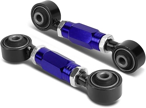 Auto Dynasty Kit de ajuste de dedo inferior trasero de aluminio brazos de control azules compatibles con Civic Integra CRX Del Sol