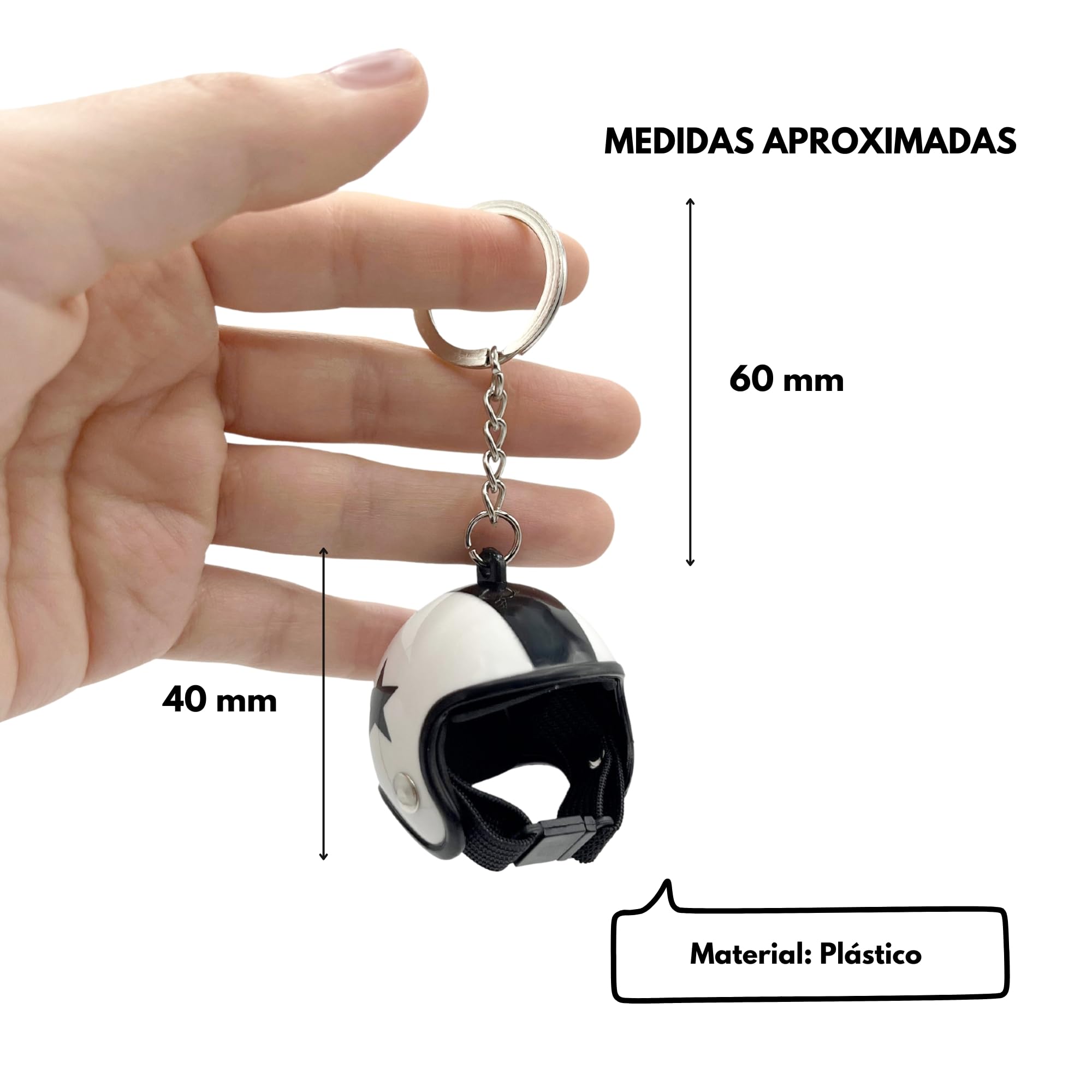 Llavero casco de Moto, Motorcycle Helmet Keychain, Blanco, 1 Unidad - imagen 5