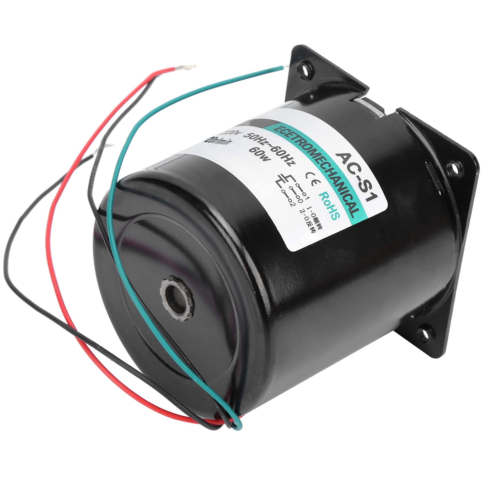 Fafeicy Motor Síncrono de AC 60 W, Motor de Imán Permanente de Alta Torsión, Micro Motor de Baja Velocidad CW/CCW con Soporte para Máquina Herramienta CNC(220 V 20 rpm/min), Motores