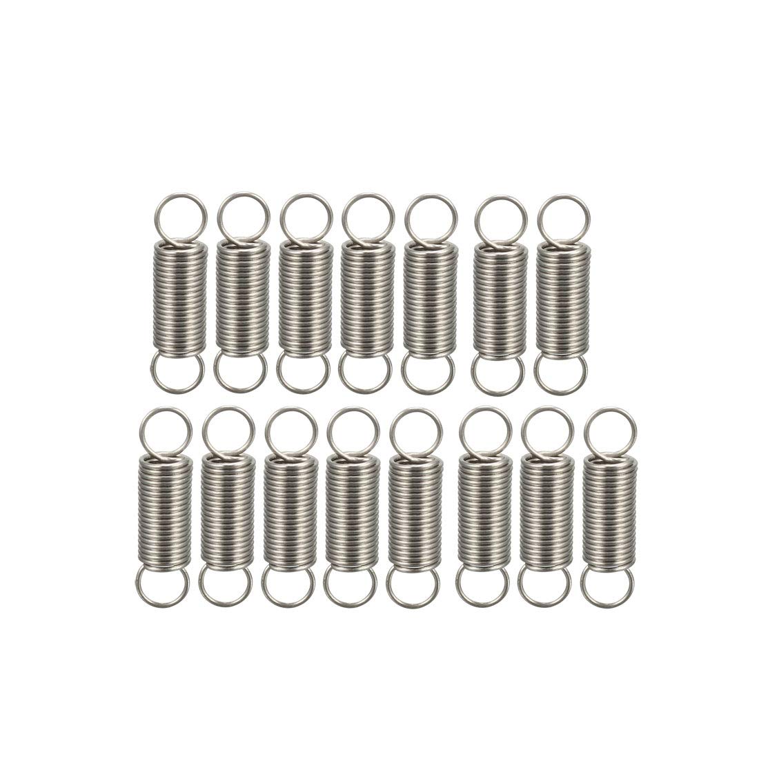 Produktbild von Sourcing Map 10x Zugfeder – Edelstahl, 0,4 Mm Draht, 4 Mm Außen-Ø, 20 Mm Länge, Doppelhaken