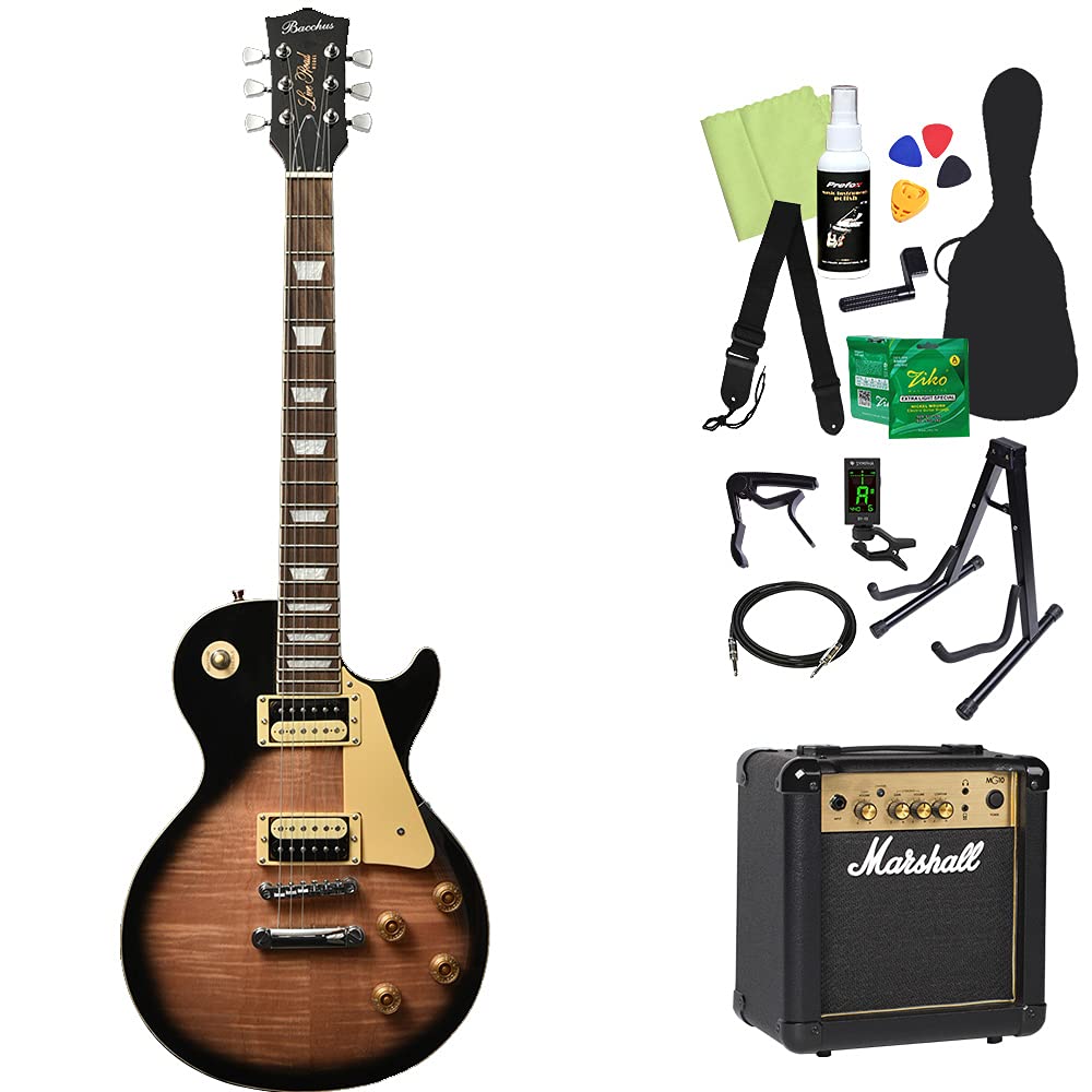 Amazon | Bacchus BLP-FMH/R TS エレキギター初心者14点セット【MG10 