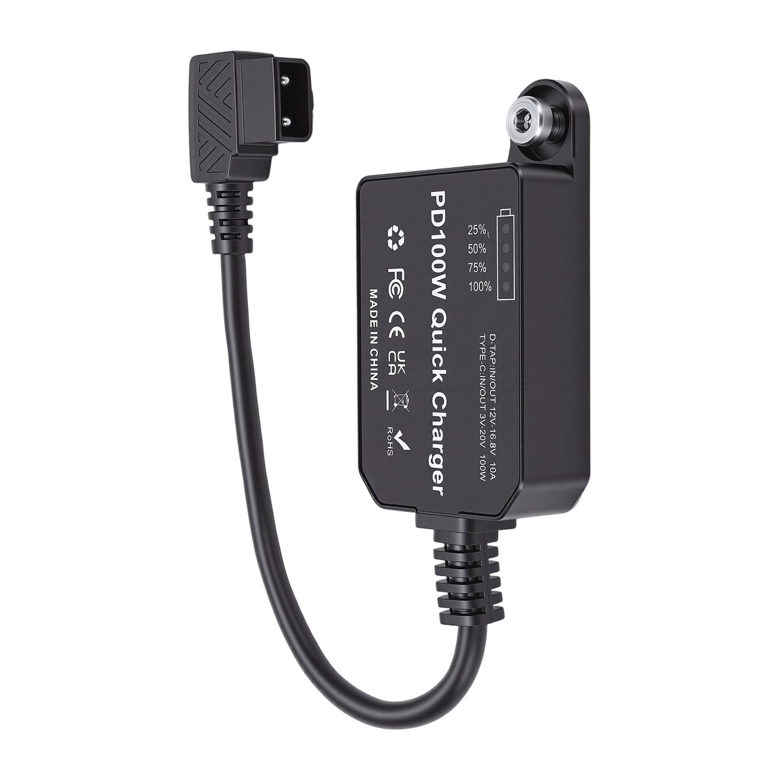 Adaptador de Alta Potencia con Cargador Rápido D Tap to Type C, Ideal para Usuarios de Cámaras y Baterías con Montura V