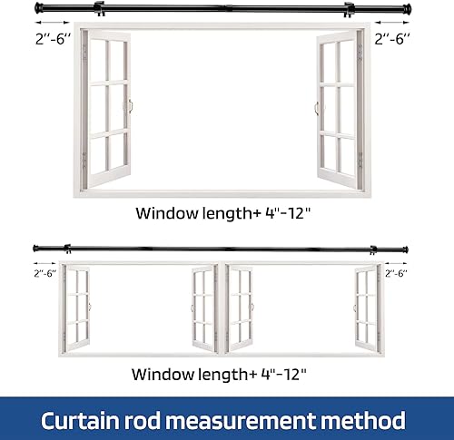 Miniatura 6 de Barras de cortina decorativas estándar de 30 a 88 pulgadas, juego de barras de cortina pequeñas de 58 pulgadas de diámetro, barras de cortina
