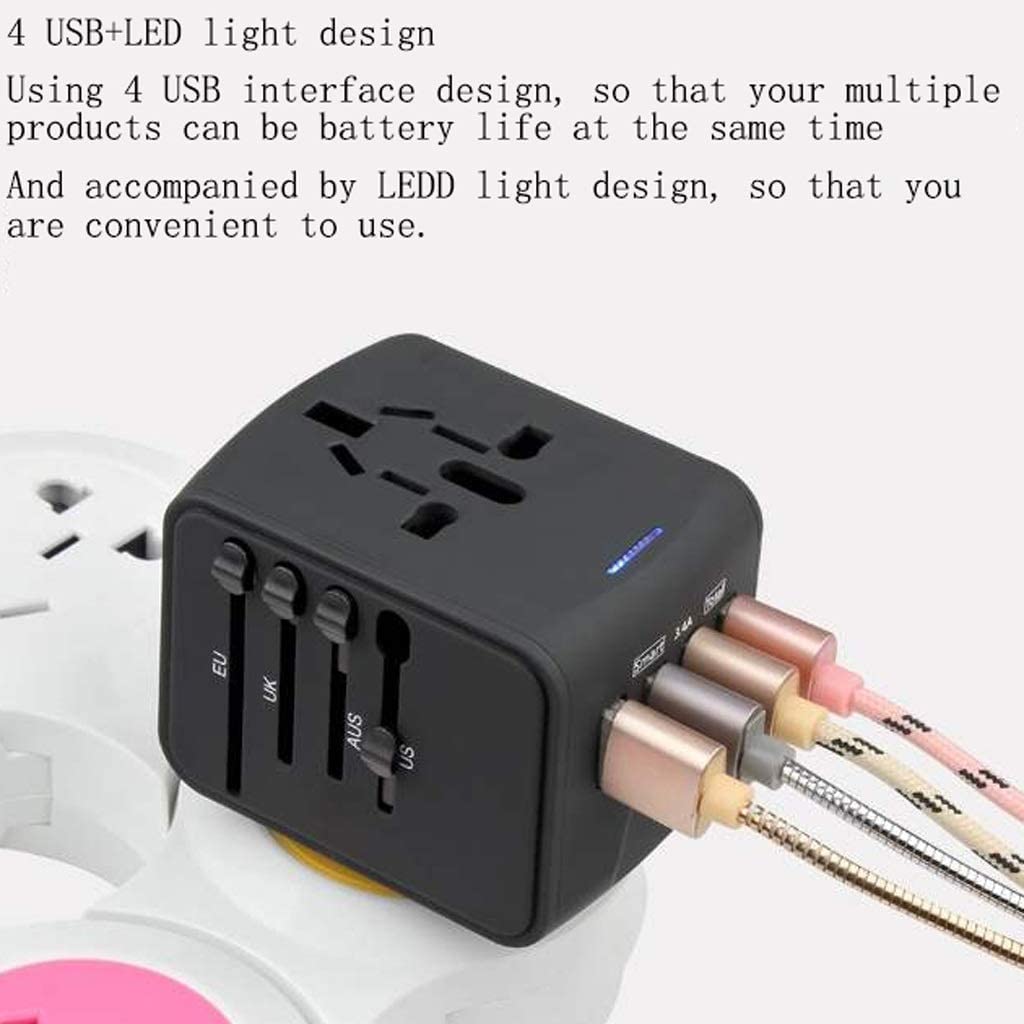 Adattatore da Viaggio Universale Internazionale da 2000 W con Porte USB Adattatore Universale da Viaggio Tutto in Uno per USA EU UK aus
