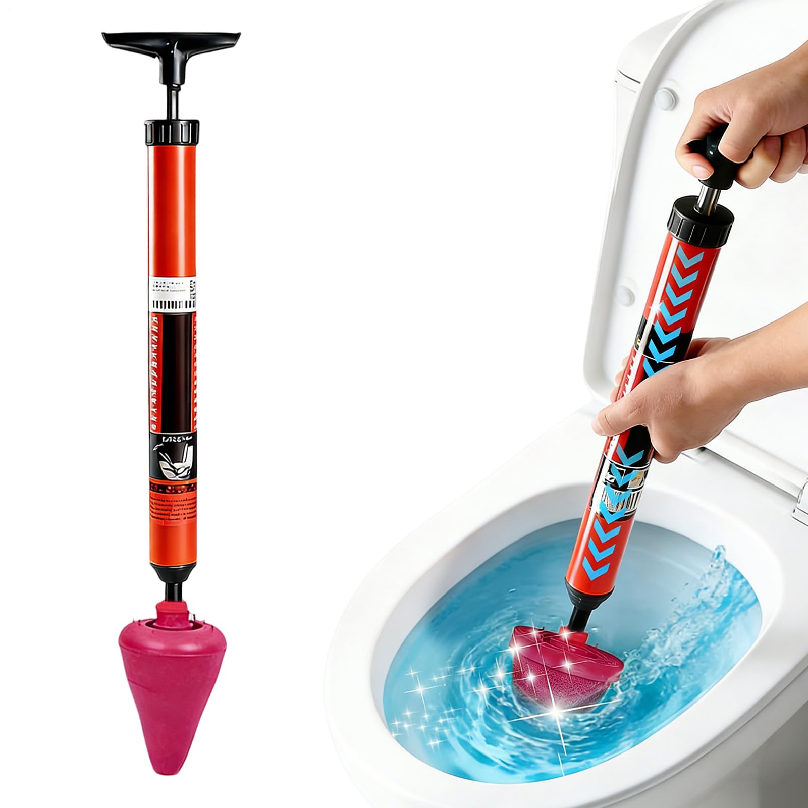WC-Reiniger Griff 180° schwenkbar, wiederverwendbar u | Leistungsstarker WC-Abflussreiniger für Haus, Wohnung, Büro, Küche, Spüle und Abflussrohr