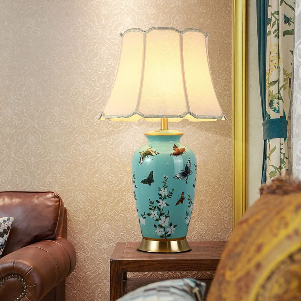 Lampada da Tavolo Comodino Lampada Da Tavolo In Ceramica Lampada Da Comodino Cinese Da Scrivania Per Camera Da Letto Per Dormitorio Universitario Lampada da Comodino Retrò ( Color : Dimmer switch )