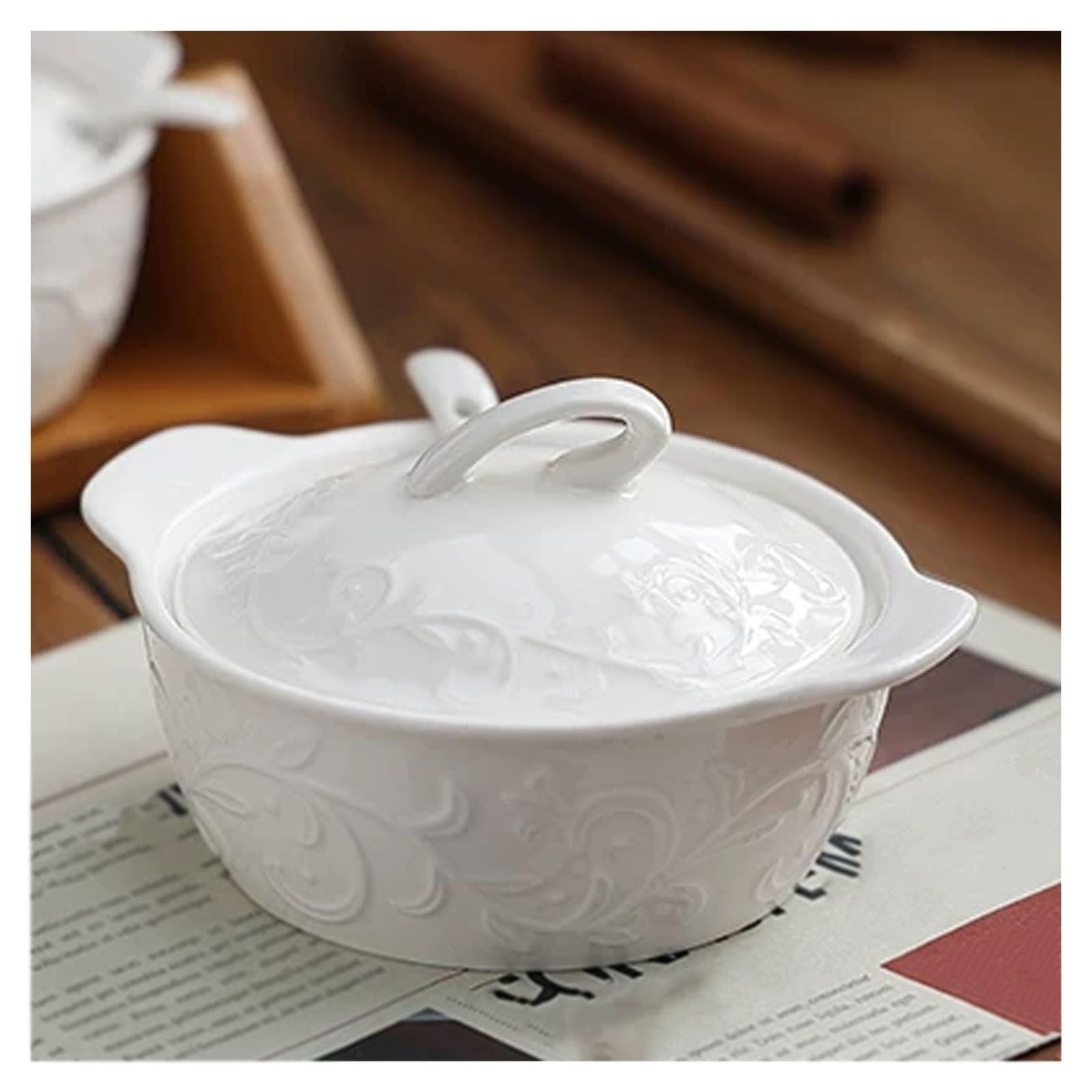 Set di 3 barattoli for spezie in ceramica, zuccheriera con coperchio e cucchiaio, stoviglie for spezie, sale for spezie con vassoio da portata for tè, sale for caffè, salsa di zucchero