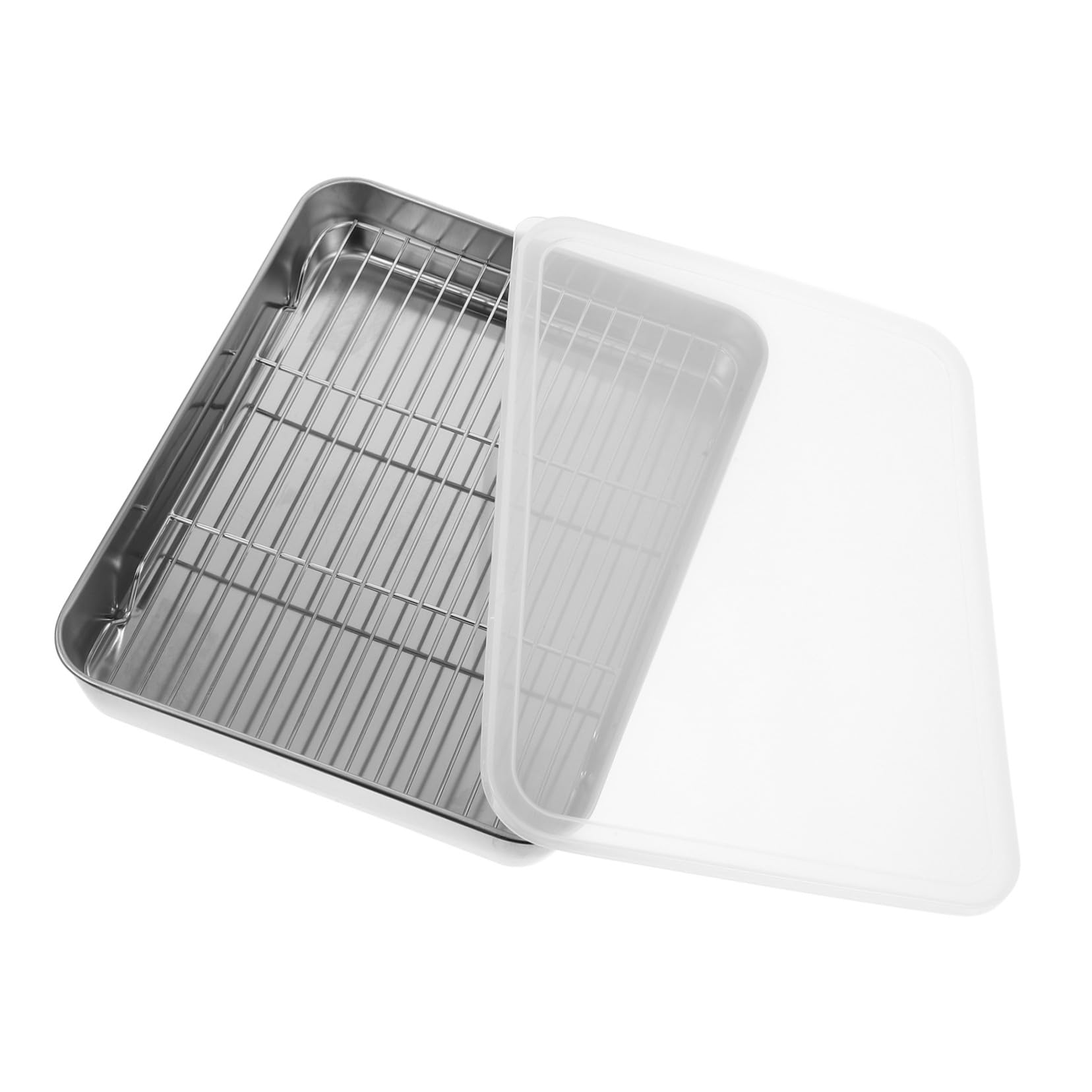 Plat à rôtir rectangulaire acier inoxydable pour éviter les graisses au four