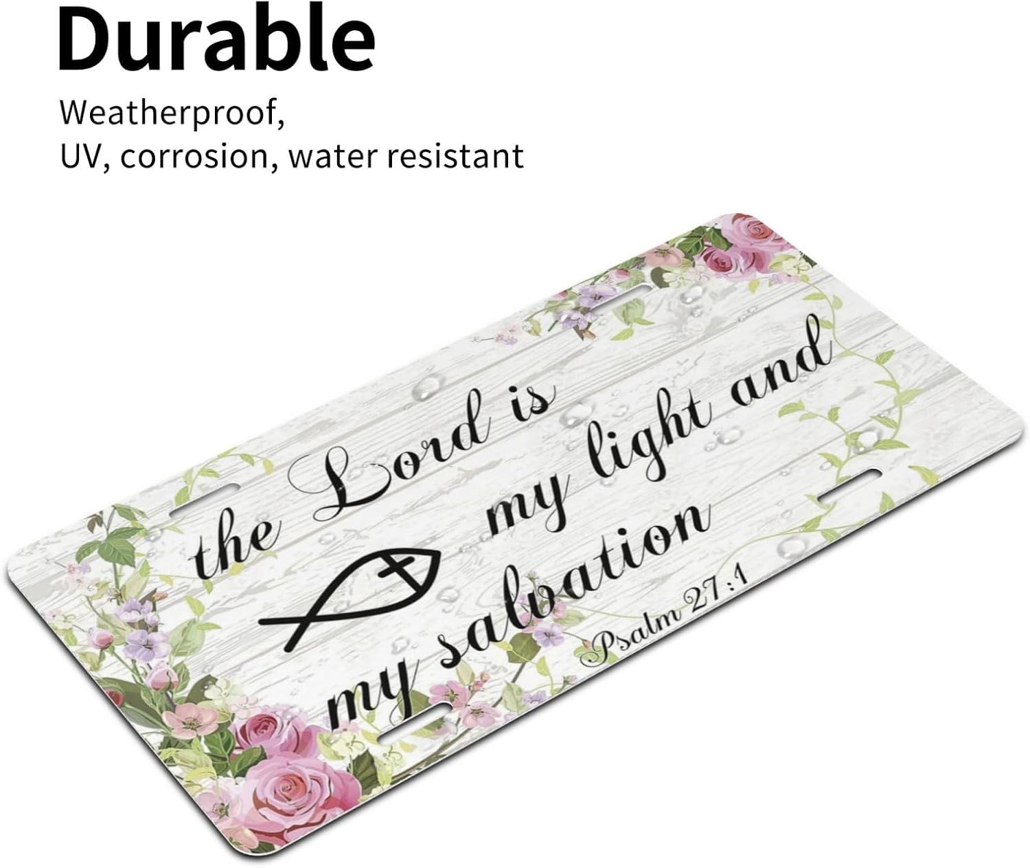 The Lord is My Light & My Salvation Psalm License Plate image 3