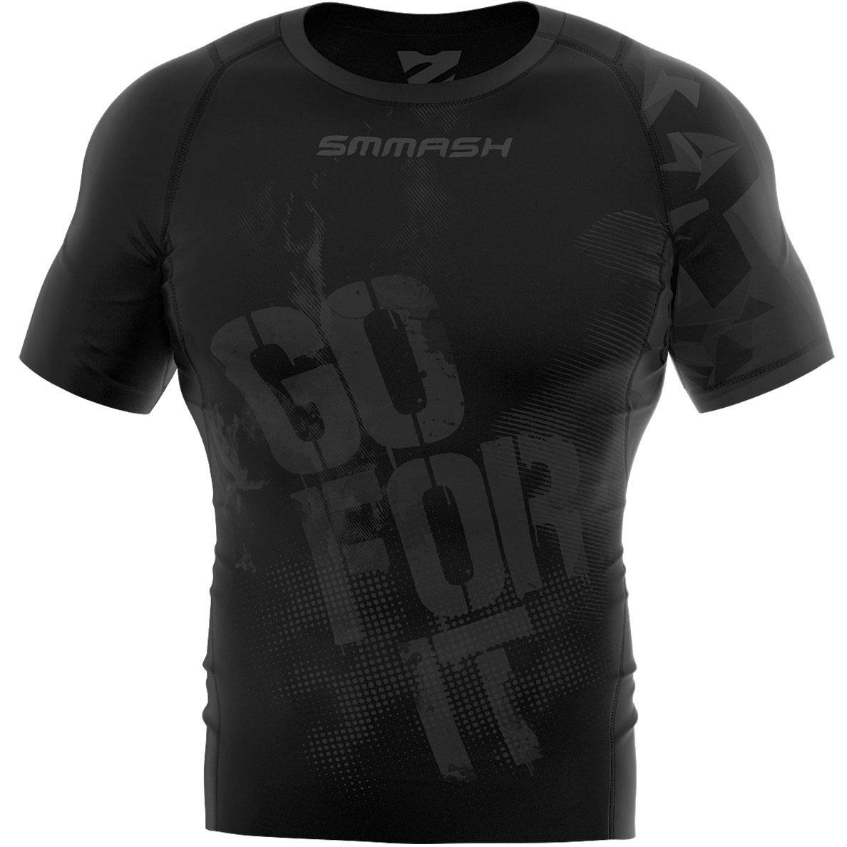 SMMASH Camicia A Compressione Camicia Funzionale Camicia Sportiva A Maniche Corte da Uomo Camicia da Running Camicia A Maniche Corte Tecnologia Second Skin