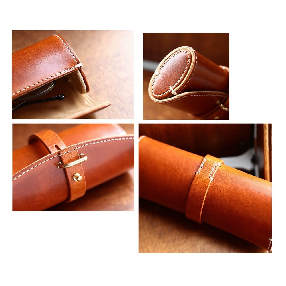 Skórzane etui na okulary, przenośne etui na okulary przeciwsłoneczne odporne na ściskanie, wąskie etui dla kobiet mężczyzn, retro minimalistyczny, ręcznie robiony uchwyt na okulary przeciwsłoneczne (