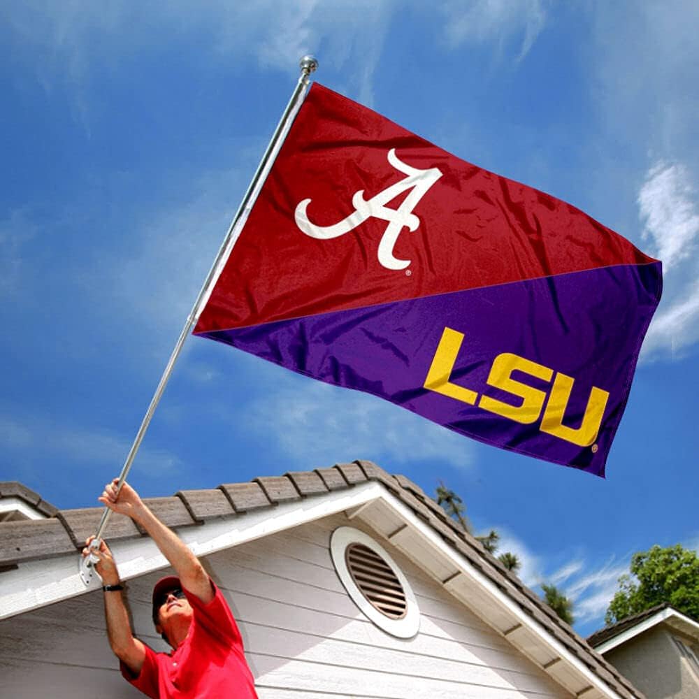 Alabama vs LSU House Divided 3x5 Flag Rivalry Banner