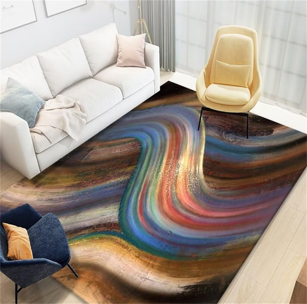 Tapis antidérapant et résistant à l'usure bleu 100x150cm pour chambre d'ado moderne