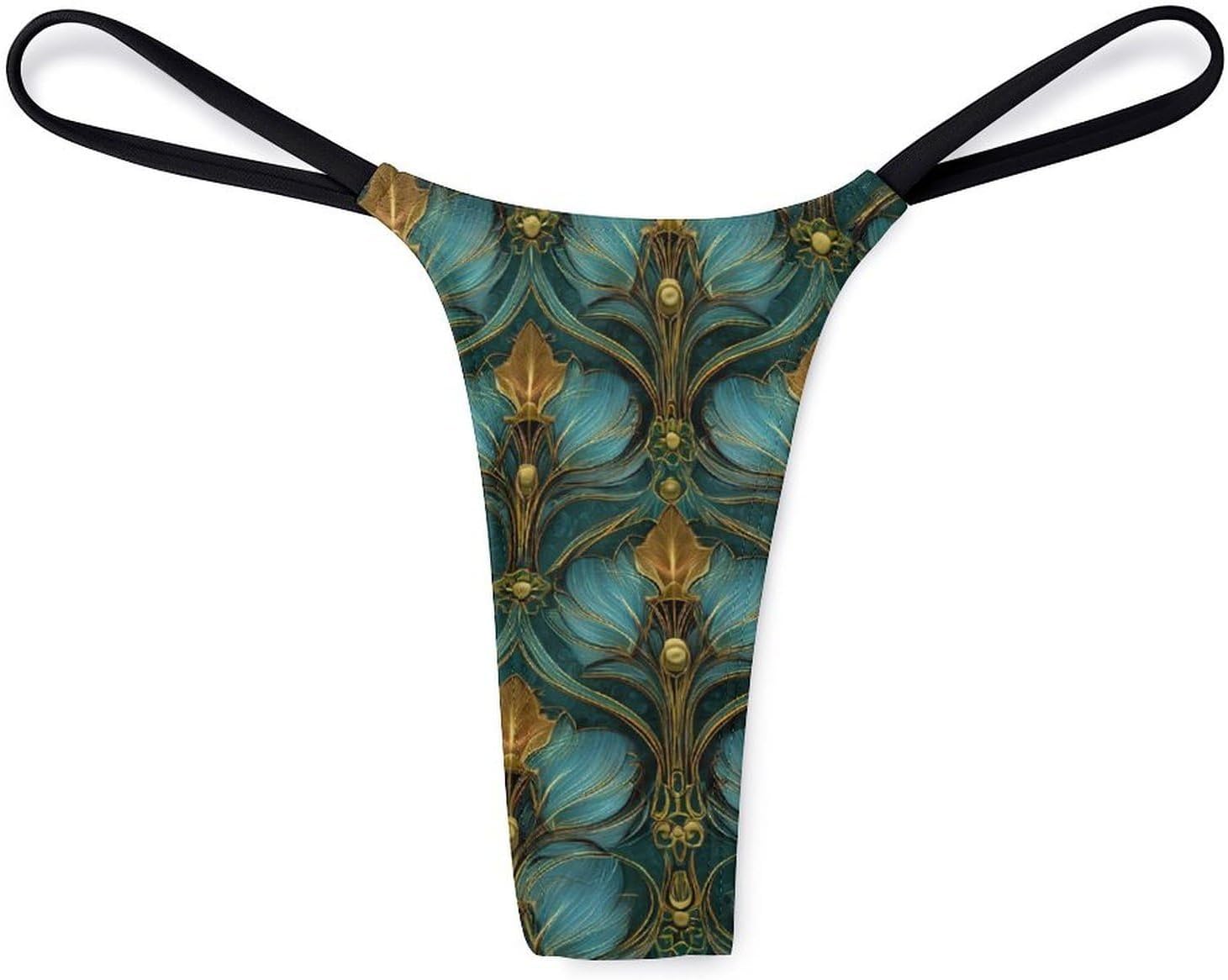 Decorative Pattern Sexy G String Thongs for Women Underwear | Seamless Panties Lingerie Breathable Low Rise No Show