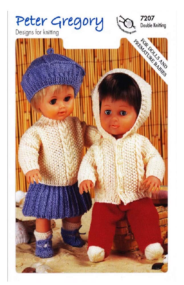 Peter Gregory Multicolor Double Knitting Dk Pattern For Dolls & Premature Baby Outfits (7207)
