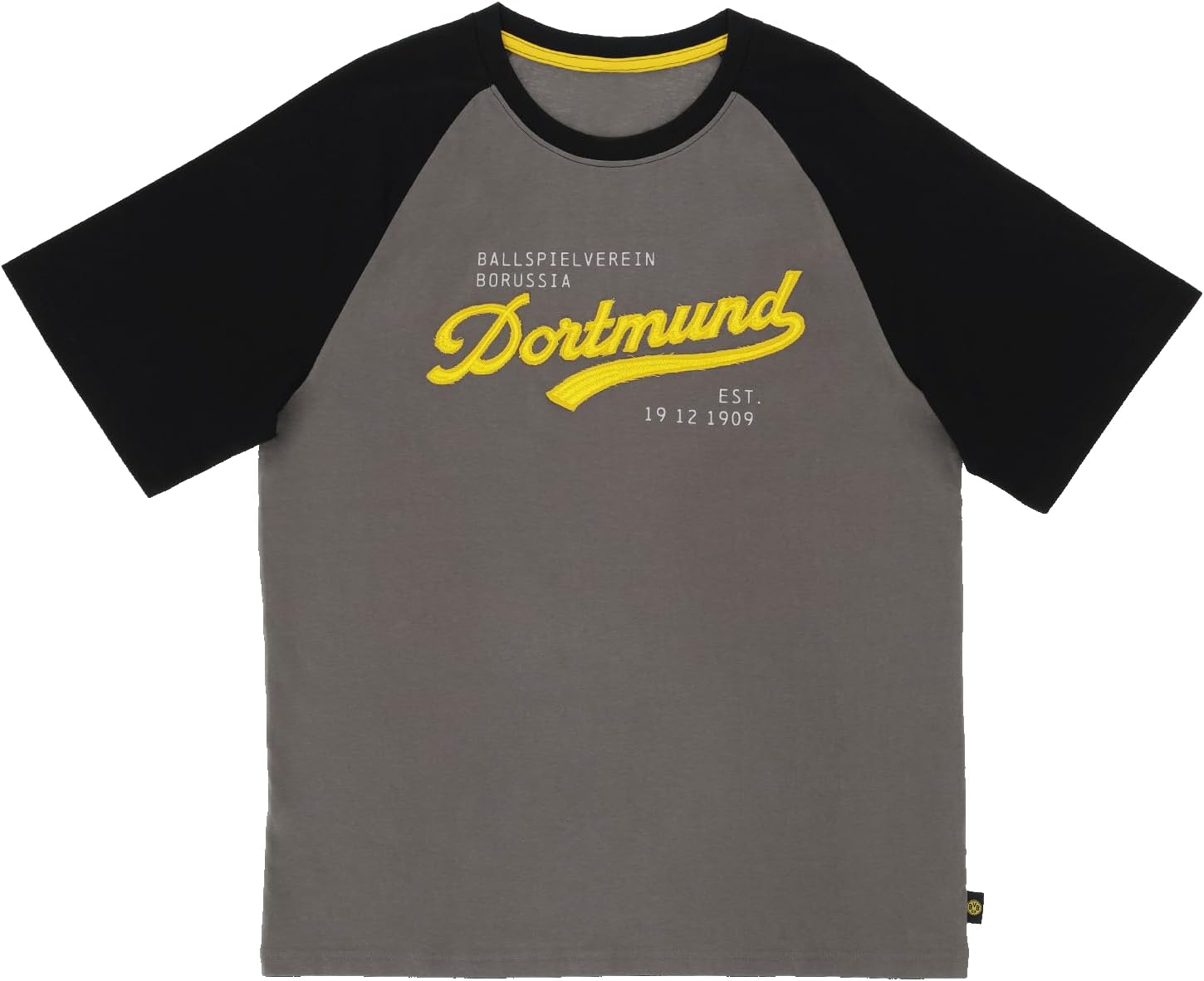 Men Bvb Borussia Dortmund T-shirt Explorer Schwarzgrau mit Frontprint T-Shirt (pack of 1)