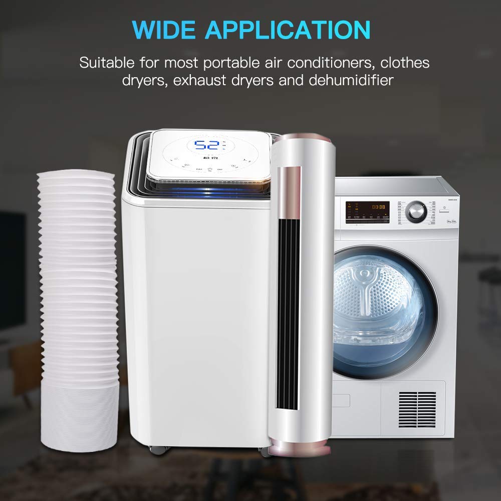 AGPTEK 400CM Tissu de Calfeutrage Fenêtre pour Climatiseur Mobile Sèche-Linge et Déshumidificateurs, Kit Joint de Fenêtre Étanche Installation Facile avec Fermeture à Glissière et Ruban Adhésif