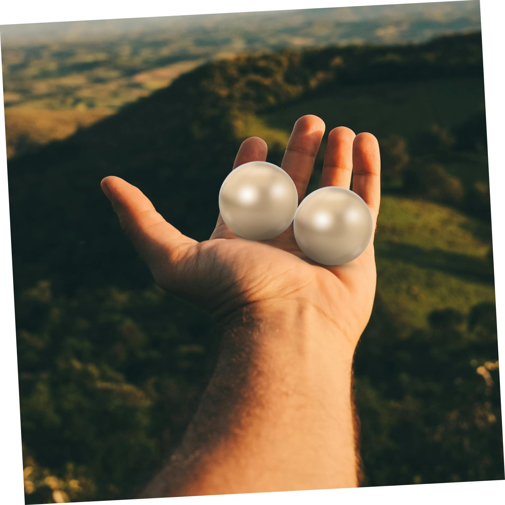 OUNONA Handmassagegerät aus Messing 2 Stück Portable Handrollende Kugeln für Entspannende Handmassage und Fitness Training mit Glatter Oberfläche