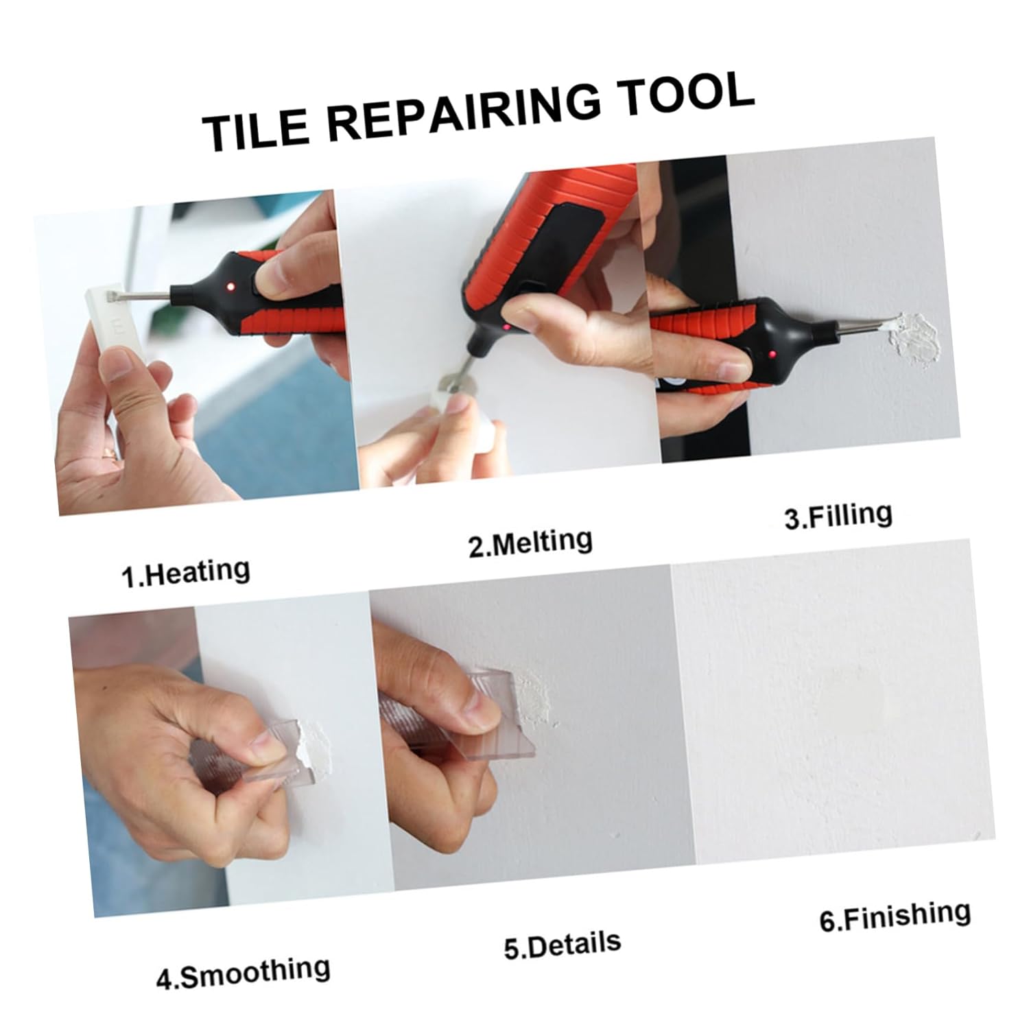 1set Tile Repair Kit for Home Use Ceramic Repair Set for Cracks and Chips Restore Floors and Walls for Porcelain Marble and Surfaces