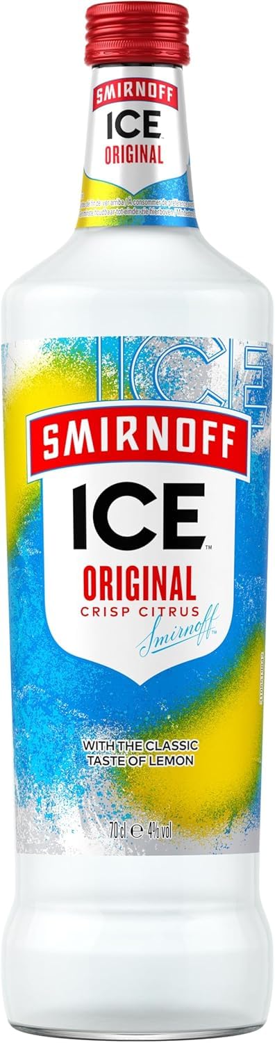 Smirnoff Ice Original Vodka | 4% vol | 70cl | Smirnoff No. 21 Vodka Mixed with Lemon & Sugar | Crisp | Citrus Taste | Serve Chilled | Packaging May Vary