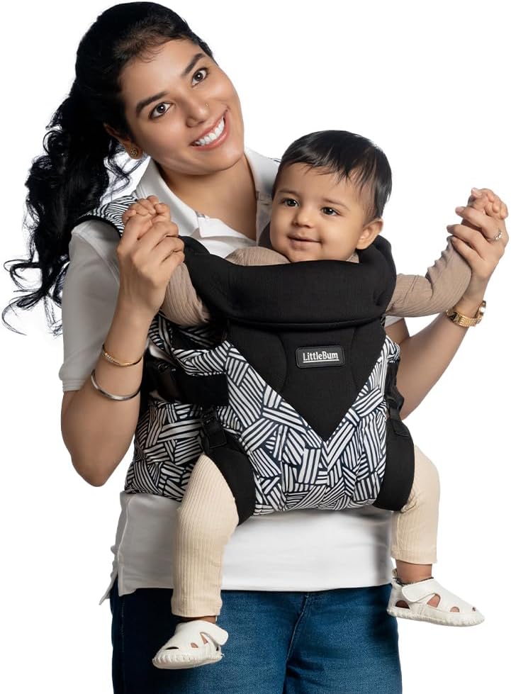 Monochrome Shoulder Baby Carrier | Ergonomic, Adjustable & Durable, Lightweight, Breathable, Adjustable And Perfect Ideal For Outdoor Use, With Added Pockets For Convenience, Toddler
