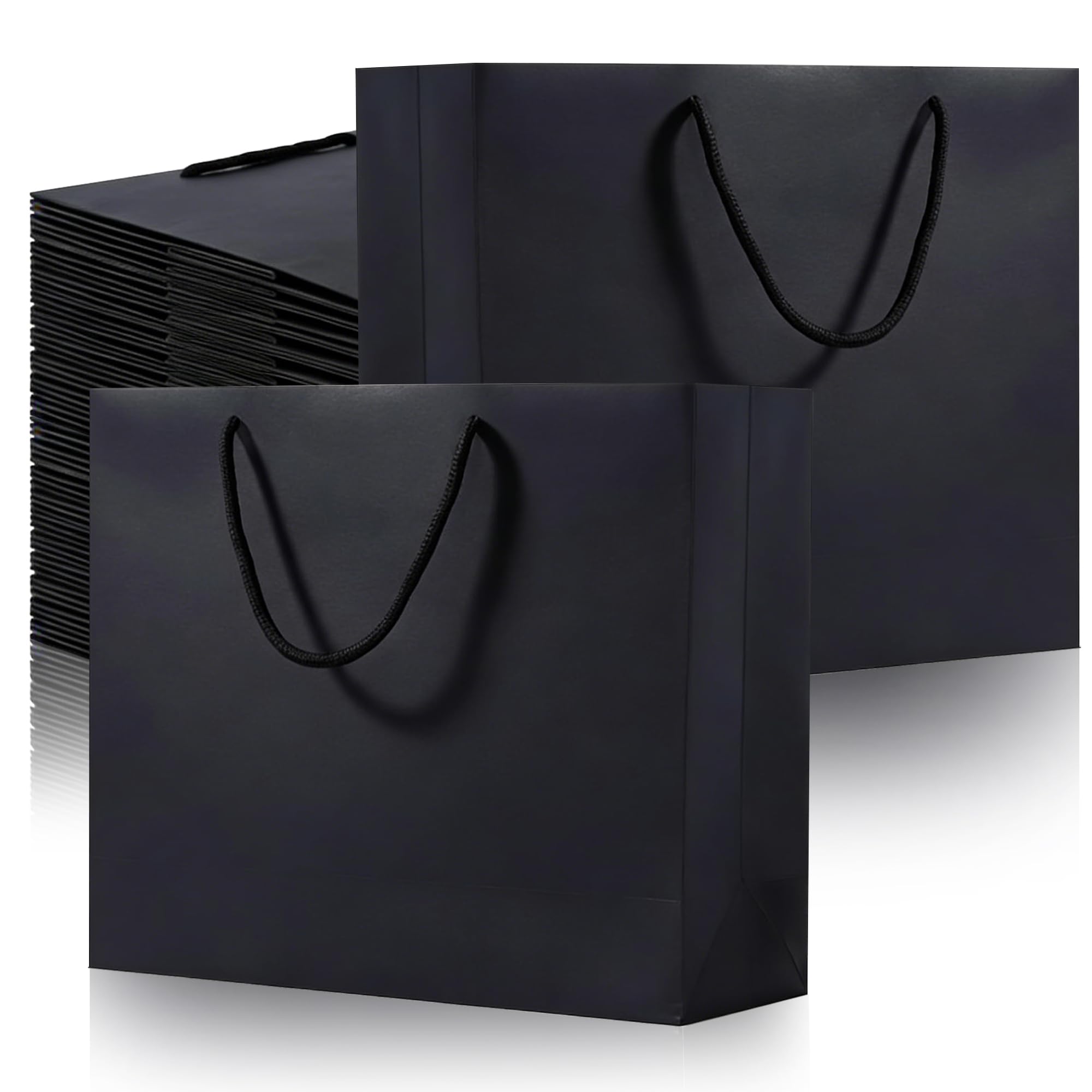 24 PCS Heavy-Duty Black Paper Gift Bags 40x28x12cm - Large Capacity & Tear-Resistant Party Favor Tote for Birthday, Wedding, Christmas - Sturdy Handles (40cm-24pcs)