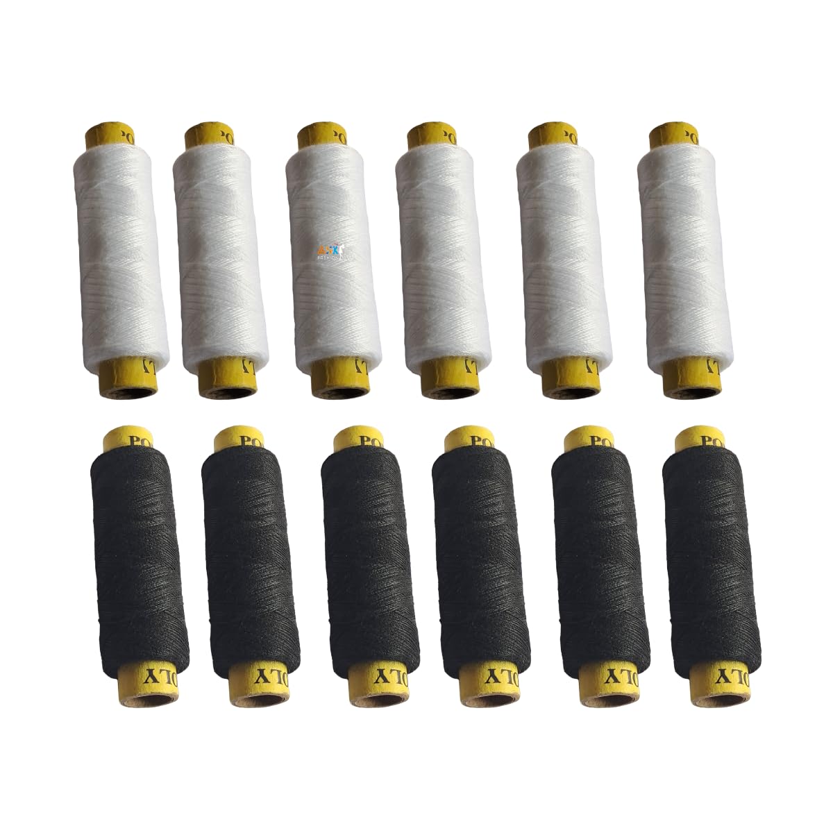 Generic Sewing Threads 180m Black & White 10 Pack (5 Black, 5 White) 100% Polyester