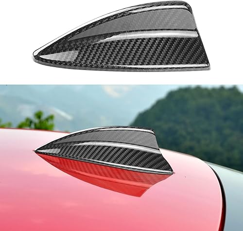 Bilisin Compatible with Car Carbon Fiber Shark Fin Antenna Cover Roof Aerials Ba
