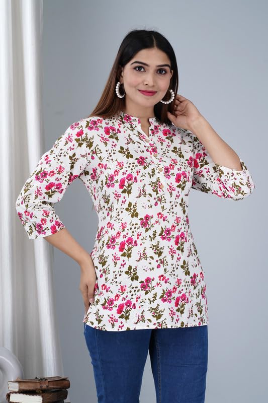 Image of Jikonet Women's Printed Rayon Straight Short Kurti