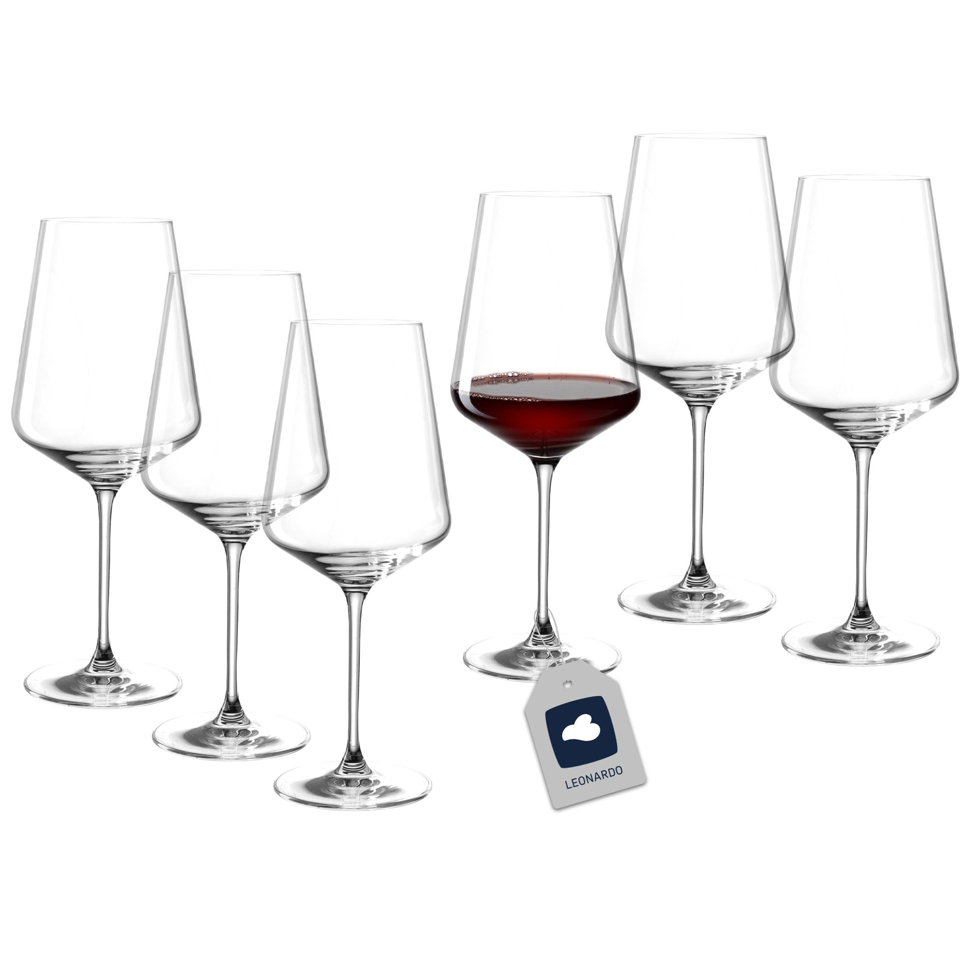 Leonardo 014790 Set 6 wine glass Puccini, clear, red