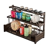 Amazon｜ディスプレイ棚 アンティーク 棚 ラック棚 竹製 茶杯