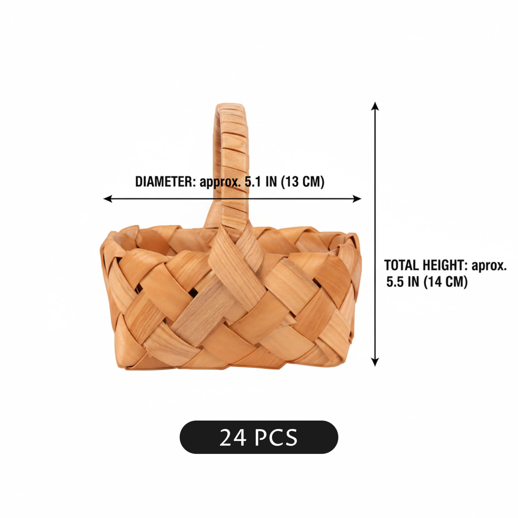 Mini cestini da picnic intrecciati da 24 pezzi, piccolo cestino da picnic per bomboniere di Pasqua, matrimoni, piccoli cestini per regali, decorazioni artigianali, 5x5, 5 pollici