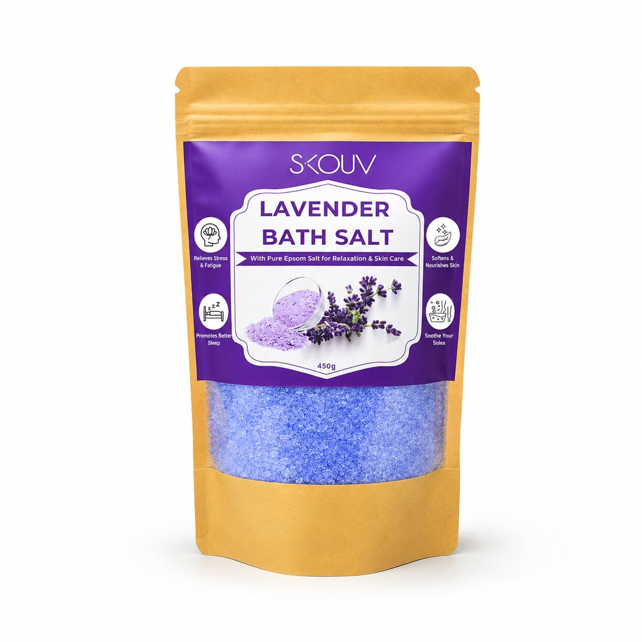 Premium Epsom Bath Salt | 100% Pure Magnesium Sulfate Crystals for Muscle & Body Pain Relief | Spa Quality Foot Soak, Detox & Relaxation | Foot & Full Body Bath Salt | Skin Softening, Stress Relief, Recharge & Unwind | 450 g-picture-27