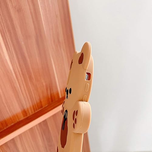 Miniatura 3 de Yatchen Kawaii - Fundas para teléfono para iPhone 11 Pro Max, bonita funda para teléfono con diseño de oso de peluche con llavero, funda para