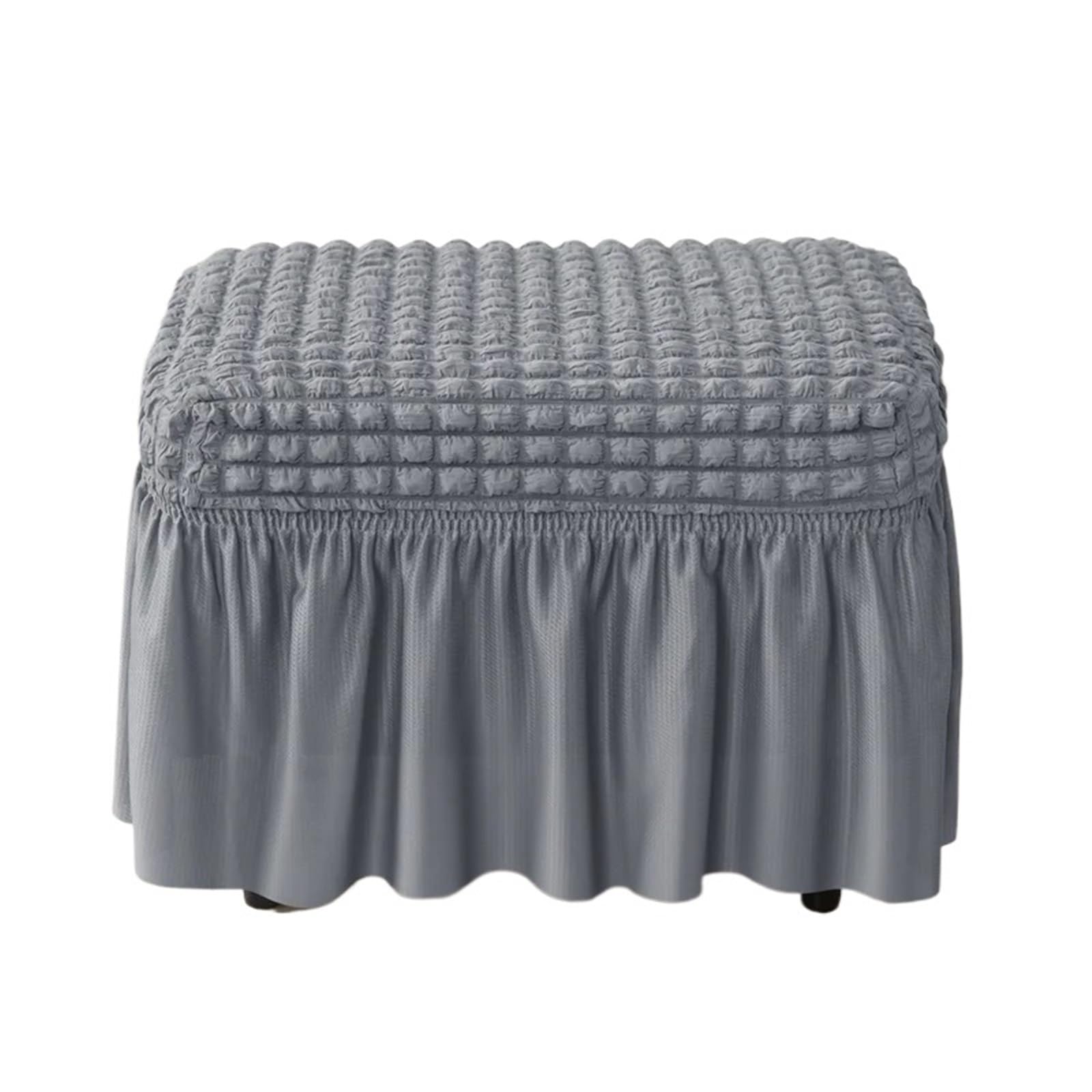 YXINAER Foot Stool Cover Stretch Ottoman Cover for Footstool Skirt, Elastic Furniture Protector(B3 Footstool Cover)