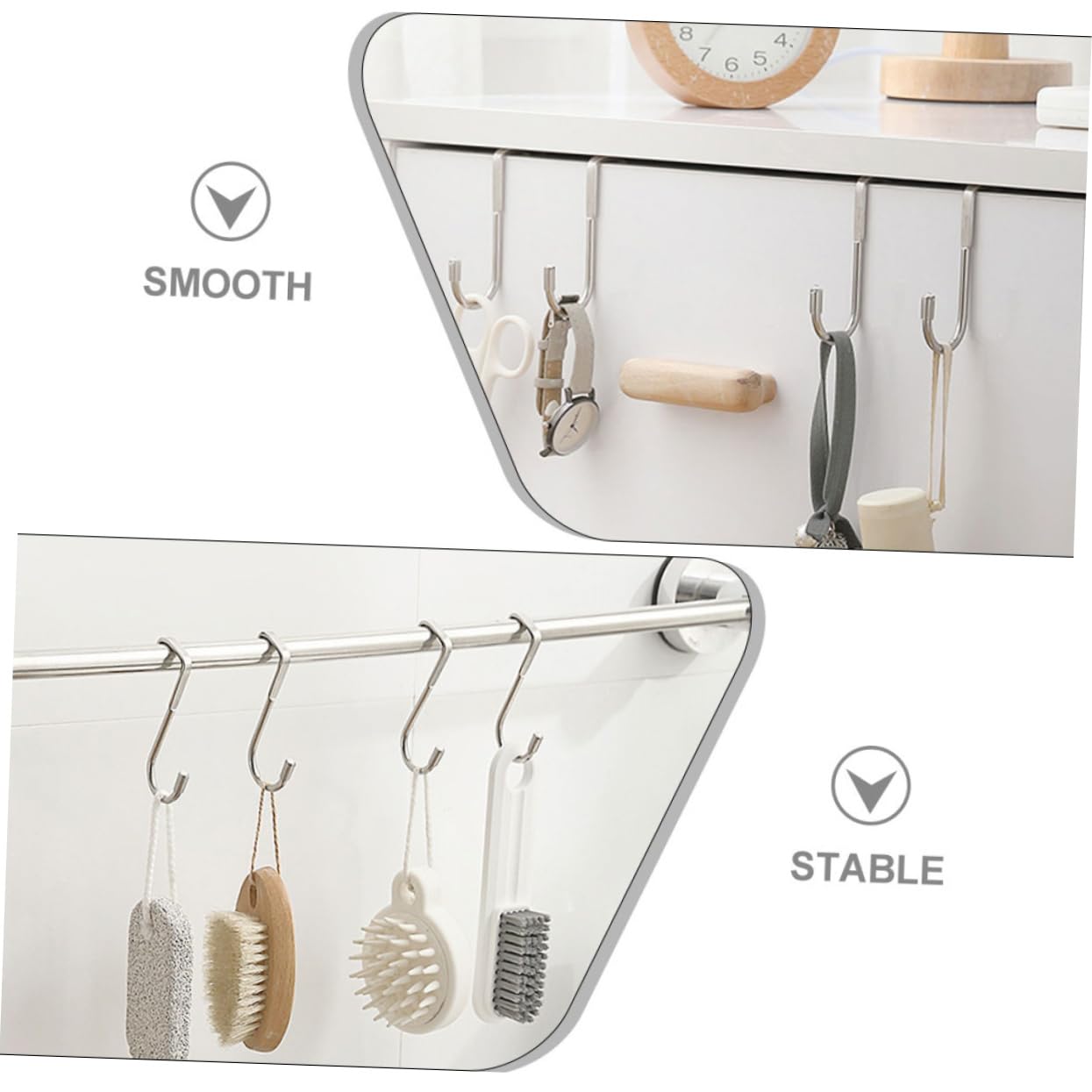 MAGICLULU 5 Juegos De Ganchos Para Puerta En Forma De S De Acero Inoxidable Resistentes Para Puertas De Gabinete Diseño Que Ahorra Espacio 4 Piezas X 5