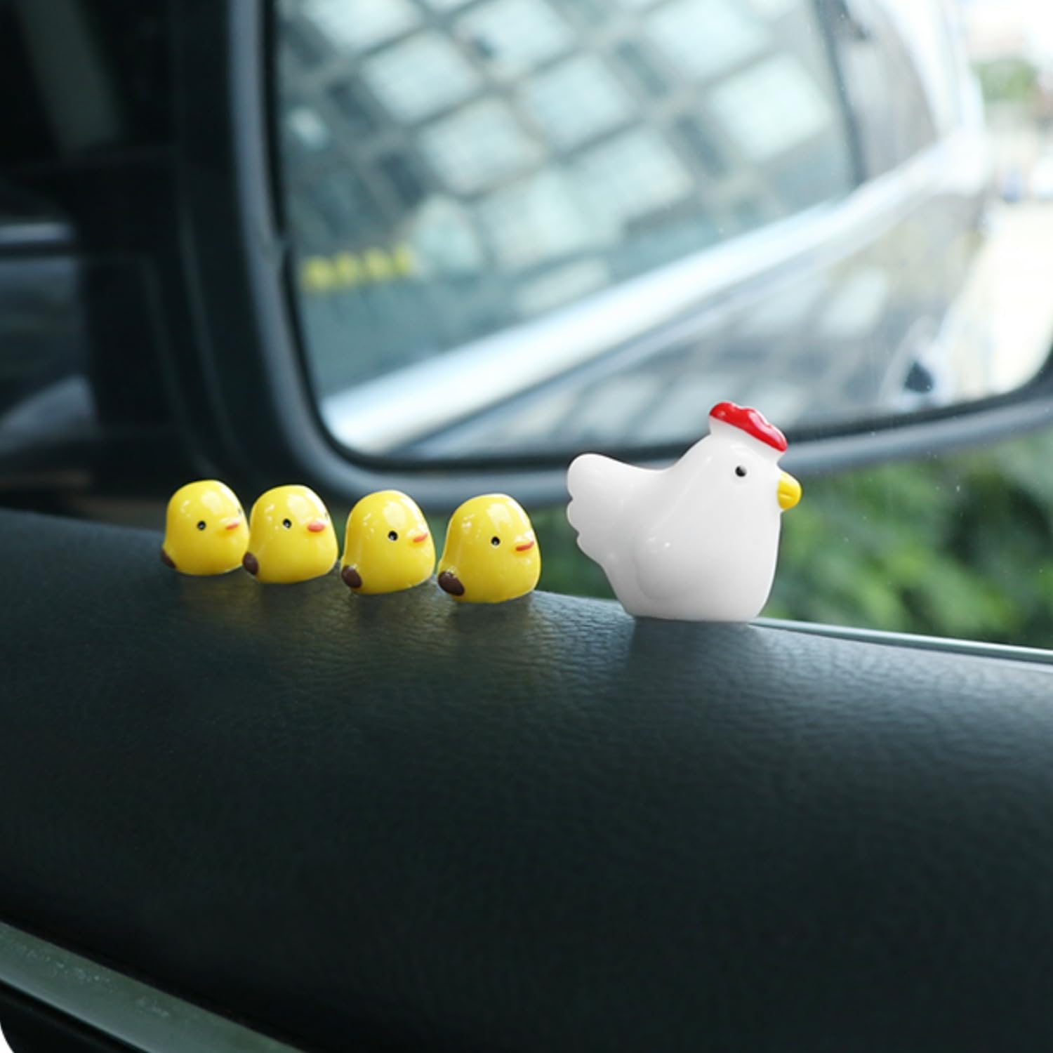 Funny Rooster & Hen Car Decor - Dashboard & Rearview Mirror Ornament, Resin Interior Accessories - View #9