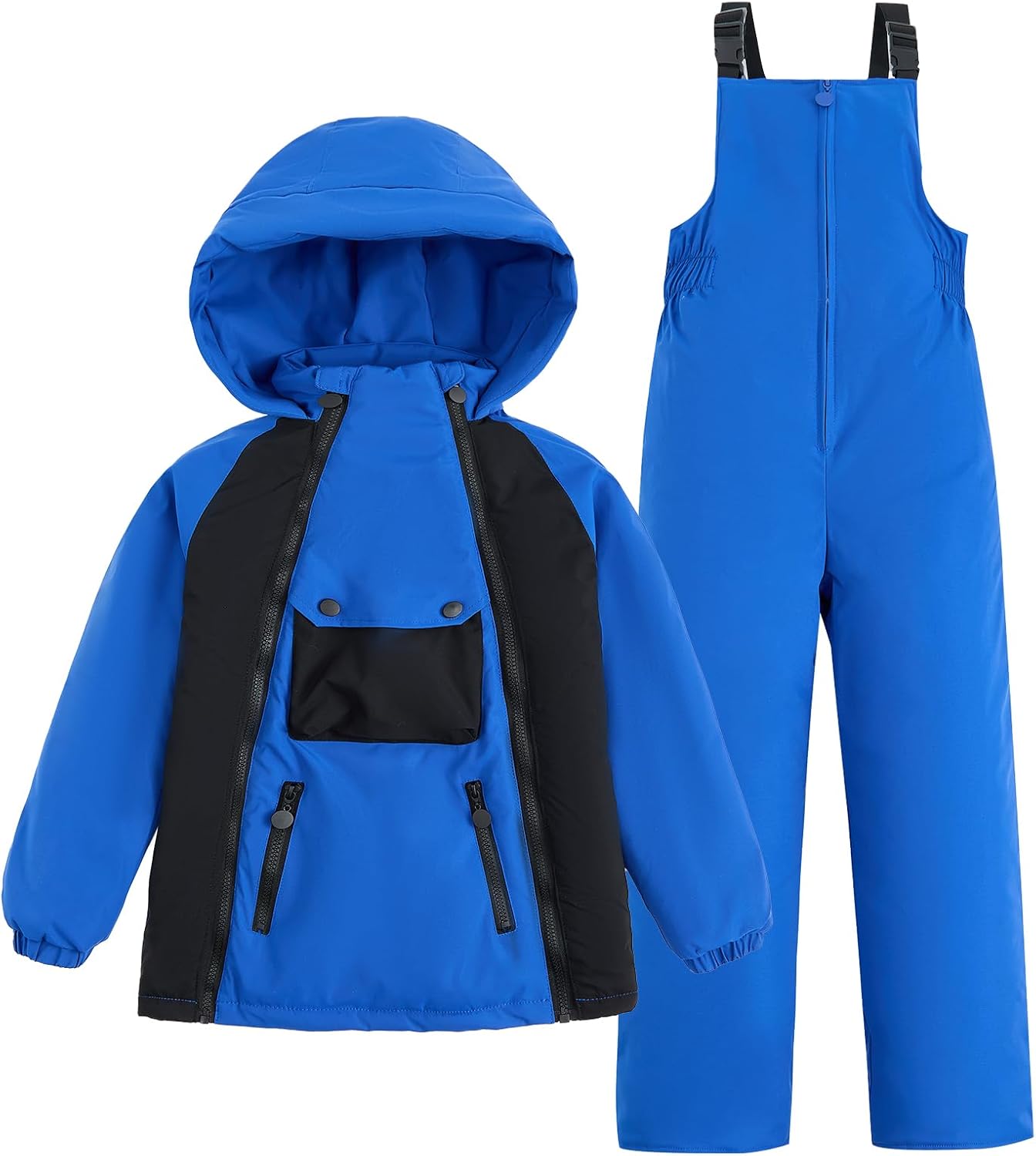 JiAmy Kids 2 Piece Snowsuit Set Winter Hooded Puffer Jacket & Snow Bib Pants Ultralight Outfit Boy Girl Ski Suits JiAmy Kids 2 Piece Snowsuit Set Winter Hooded Puffer Jacket & Snow Bib Pants Ultralight Outfit Boy Girl Ski Suits