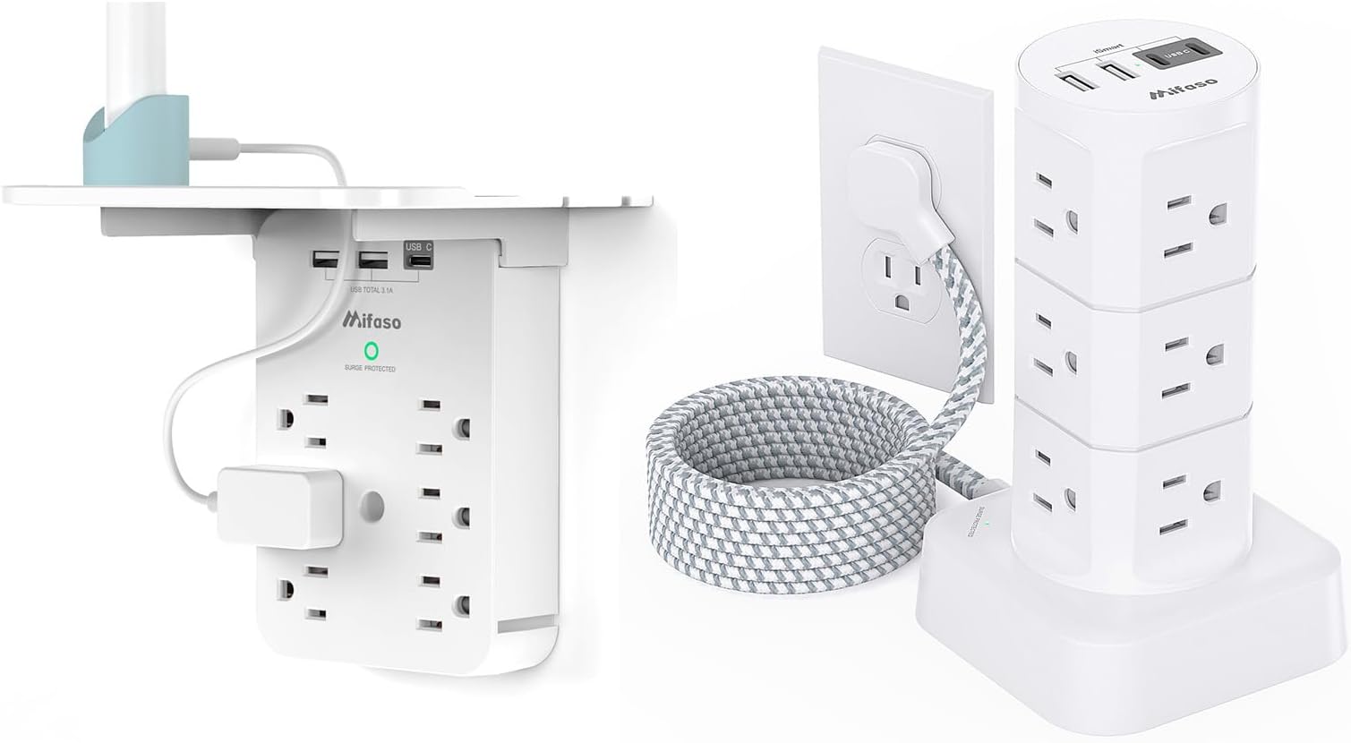 Amazon.com: Power Strip Tower + Outlet Extender with Shelf : Electronics