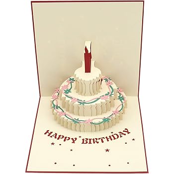 Pop Up 3d Carte De Gateau D Anniversaire Popup Carte De Voeux Avec Enveloppes Joyeux Anniversaire Cadeau Amazon Fr Cuisine Maison