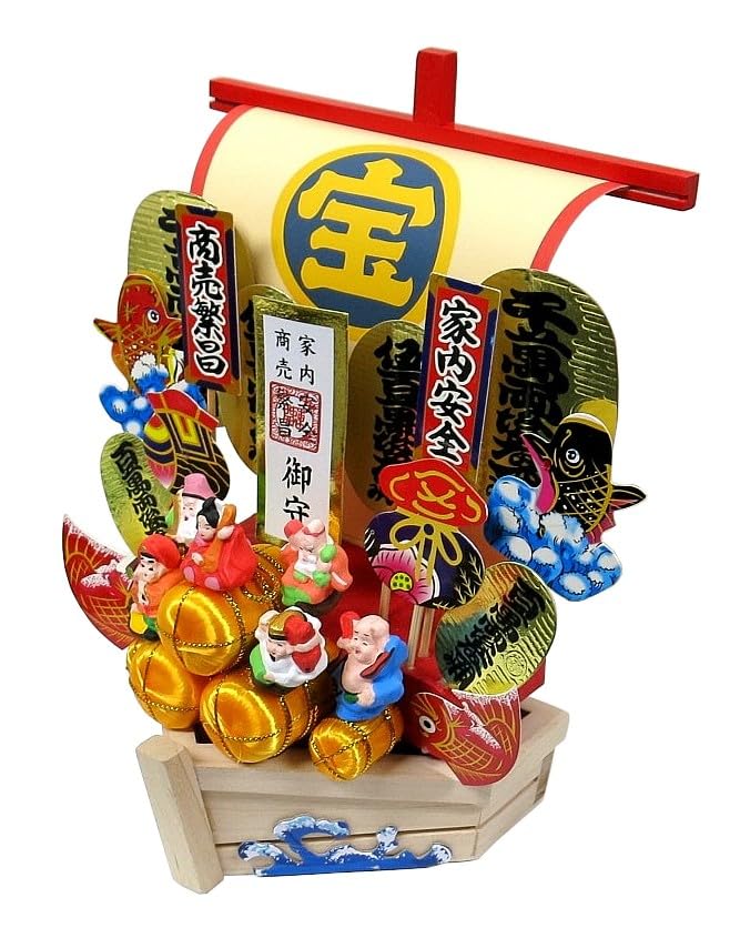 Amazon.co.jp: 縁起物 宝船 中 風水 七福神 置物 : ホーム＆キッチン